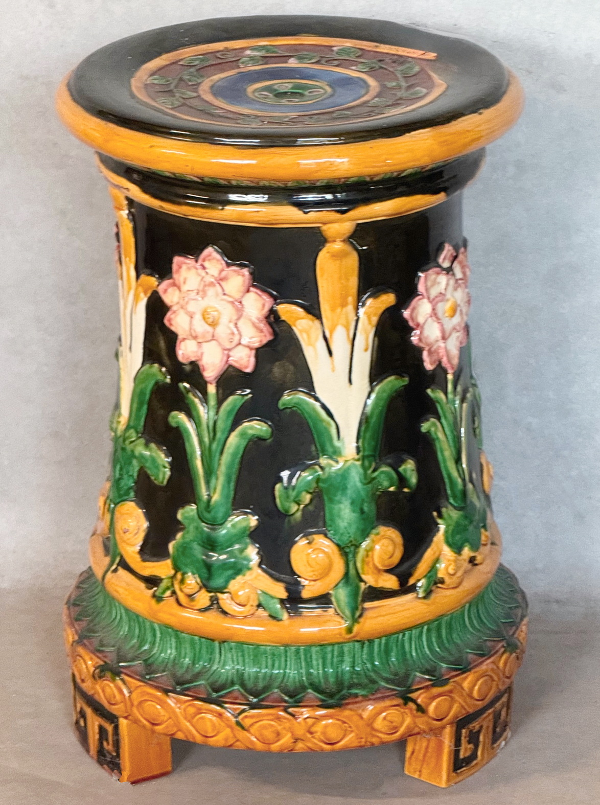 A Victorian Majolica Garden Seat